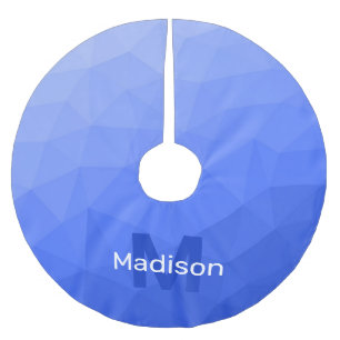 Jupon De Sapin En Polyester Brossé Motif de maillage géométrique bleu foncé