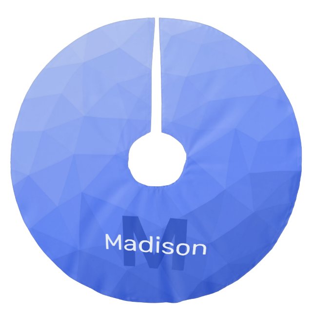 Jupon De Sapin En Polyester Brossé Motif de maillage géométrique bleu foncé (Devant)