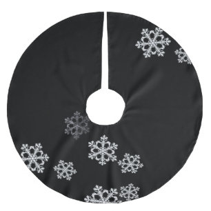 Jupon De Sapin En Polyester Brossé Motif de Noël minimaliste monochrome