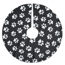 Jupon De Sapin En Polyester Brossé Motif De Pâtes, Patrouilles De Chien, Paws Blanche