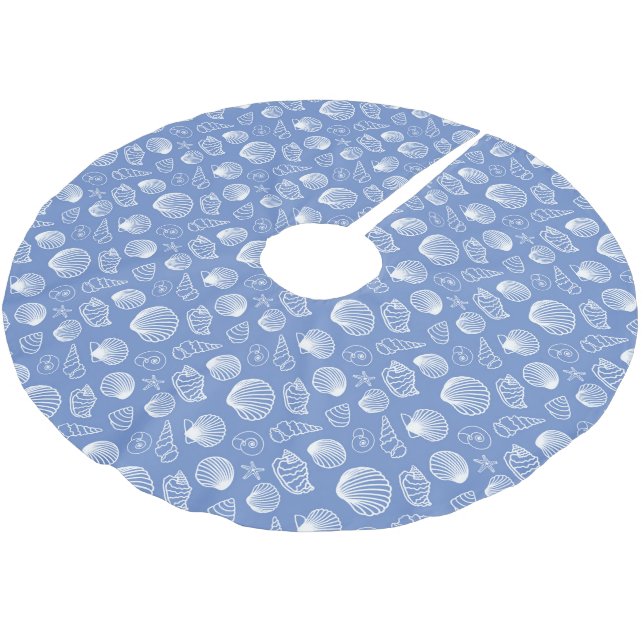 Jupon De Sapin En Polyester Brossé Motif de Sassy Seashell (Angle)