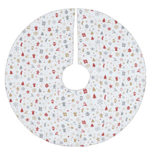 Jupon De Sapin En Polyester Brossé Motif décoratif sur le thème de Noël
