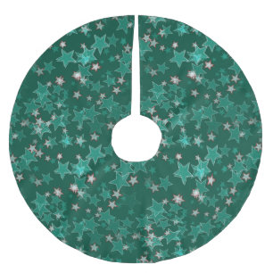 Jupon De Sapin En Polyester Brossé Motif d'étoiles