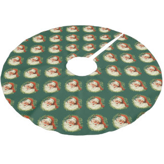 Jupon De Sapin En Polyester Brossé Motif du Père Noël