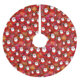 Jupon De Sapin En Polyester Brossé Motif du Père Noël