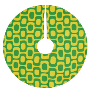 Jupon De Sapin En Polyester Brossé Motif du trottoir d'Ipanema, Motif de plage, Brési