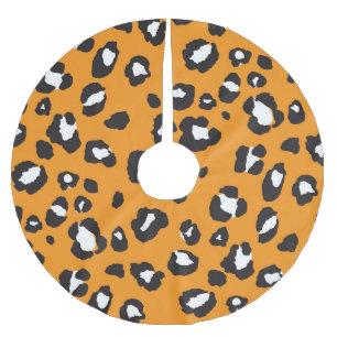 Jupon De Sapin En Polyester Brossé Motif Empreinte de léopard classique