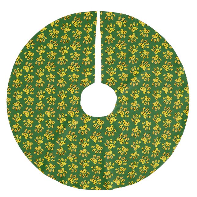 Jupon De Sapin En Polyester Brossé Motif Empreinte de patte Leopard (Devant)