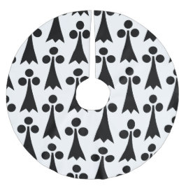 Jupon De Sapin En Polyester Brossé Motif Ermine, Motif médiéval, noir sur blanc