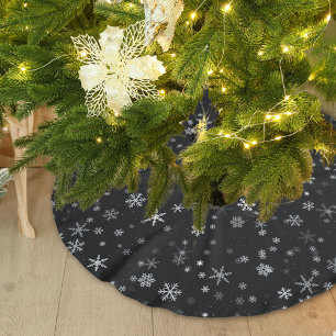 Jupon De Sapin En Polyester Brossé Motif Festif noir et blanc