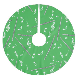 Jupon De Sapin En Polyester Brossé Motif Flute Music Note