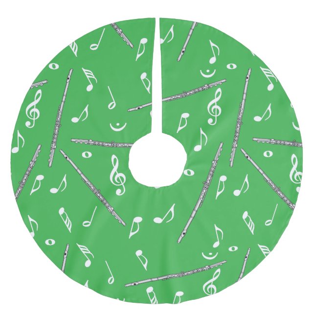 Jupon De Sapin En Polyester Brossé Motif Flute Music Note (Devant)