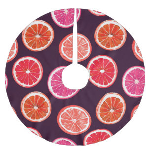 Jupon De Sapin En Polyester Brossé Motif foncé Citrus peint à la main