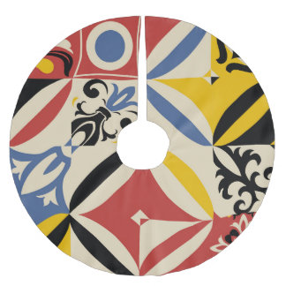 Jupon De Sapin En Polyester Brossé Motif géométrique Rétro Seites Azulejos