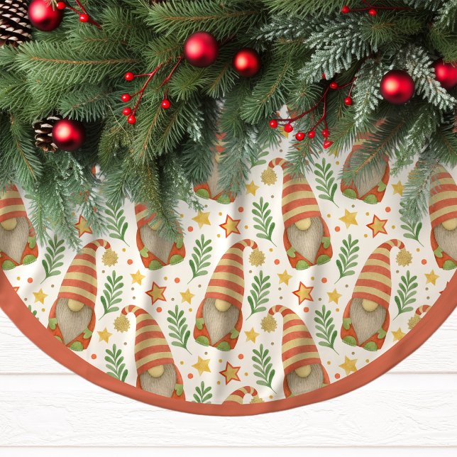 Jupon De Sapin En Polyester Brossé Motif Gnome de Noël Arbre de Noël (Créateur téléchargé)