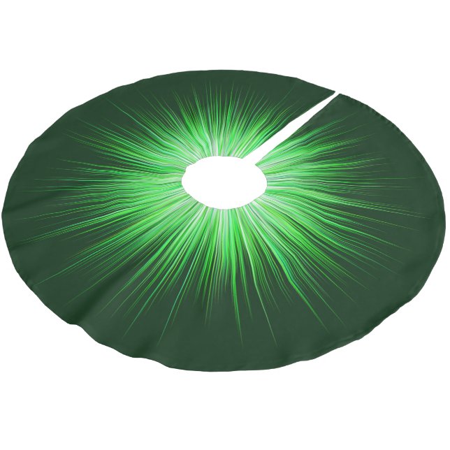 Jupon De Sapin En Polyester Brossé Motif Green Sunburst (Angle)