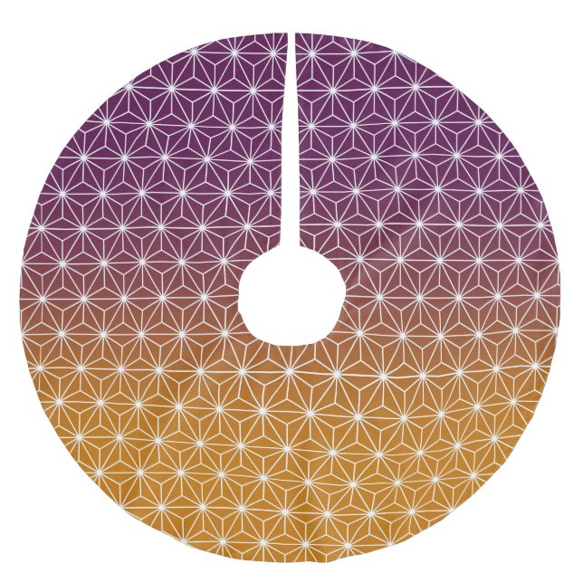 Jupon De Sapin En Polyester Brossé Motif japonais étoile traditionnel rouge & violet (Devant)