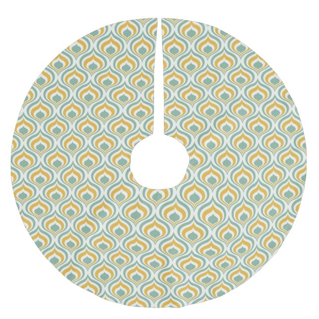 Jupon De Sapin En Polyester Brossé motif papier peint des années 70 (Devant)