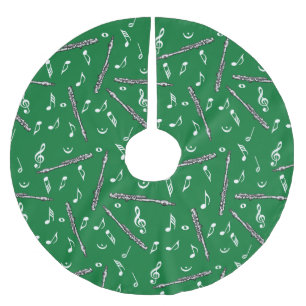 Jupon De Sapin En Polyester Brossé Motif Piccolo Music Note