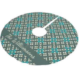 Jupon De Sapin En Polyester Brossé Motif rétro Ornat Emerald Green Personnalisé