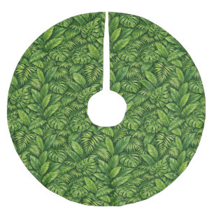 Jupon De Sapin En Polyester Brossé Motif sans couture de feuilles tropicales modernes