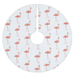 Jupon De Sapin En Polyester Brossé Motif simple de Flamant rose rose