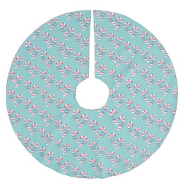 Jupon De Sapin En Polyester Brossé Motif Sucre de canne rose mignon - Aqua Blue Chris