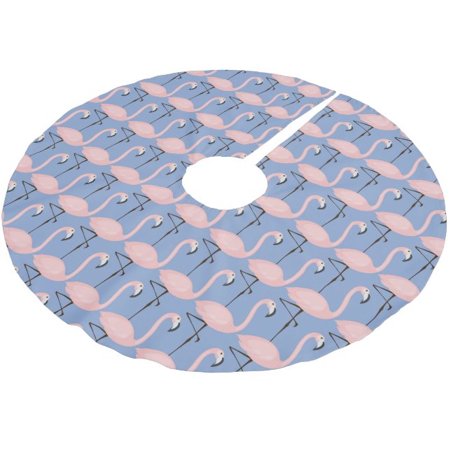 Jupon De Sapin En Polyester Brossé Motif tendre de Flamant rose (Angle)