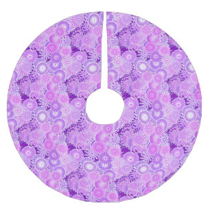 Jupon De Sapin En Polyester Brossé Motif tourbillon fractal, tons violets