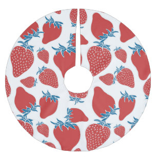 Jupon De Sapin En Polyester Brossé Motif Vintage de fraise à main