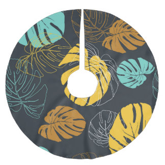 Jupon De Sapin En Polyester Brossé Motif Vintage papier peint feuille tropicale