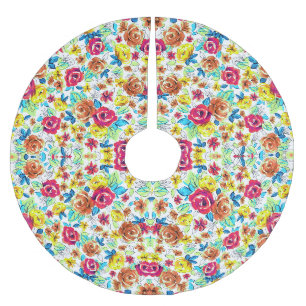 Jupon De Sapin En Polyester Brossé Motifs de roses vintage colorés mignons