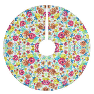Jupon De Sapin En Polyester Brossé Motifs de roses vintage colorés mignons