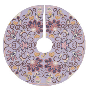 Jupon De Sapin En Polyester Brossé Nappe à fleurs indiennes : belle motif pastel