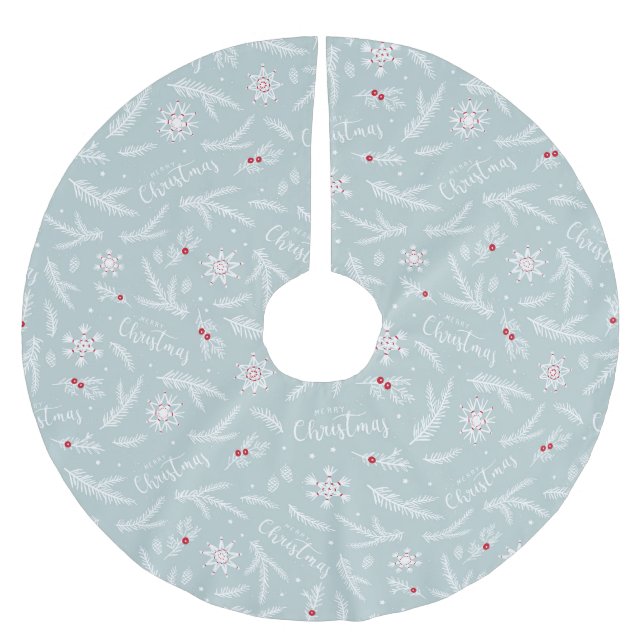 Jupon De Sapin En Polyester Brossé Noël (Devant)