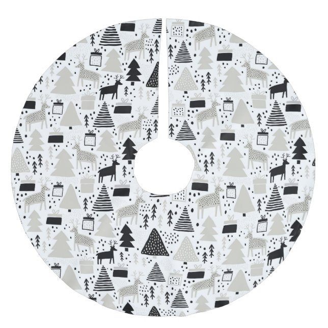 Jupon De Sapin En Polyester Brossé Noël (Devant)