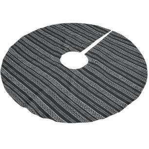 Jupon De Sapin En Polyester Brossé Noël Abstrait noir minimaliste