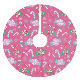 Jupon De Sapin En Polyester Brossé Noël Arbre Jupe bonbon Imaginaire rêve