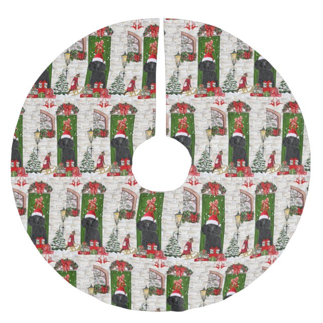 Jupon De Sapin En Polyester Brossé Noël aux canicules (Devant)