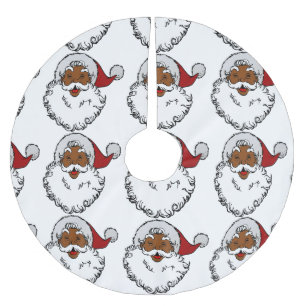 Jupon De Sapin En Polyester Brossé noël d'afrique noire santa claus