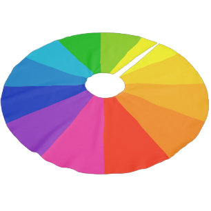 Jupon De Sapin En Polyester Brossé Noël d'arc-en-ciel