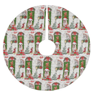 Jupon De Sapin En Polyester Brossé Noël de Bulldog anglais