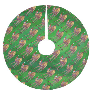 Jupon De Sapin En Polyester Brossé Noël De Camel Sur Vert