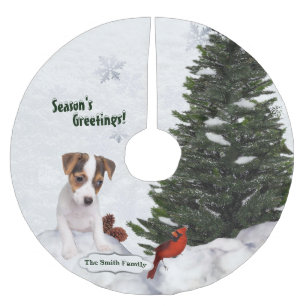 Jupon De Sapin En Polyester Brossé Noël de Jack Russell souhaite la jupe d'arbre