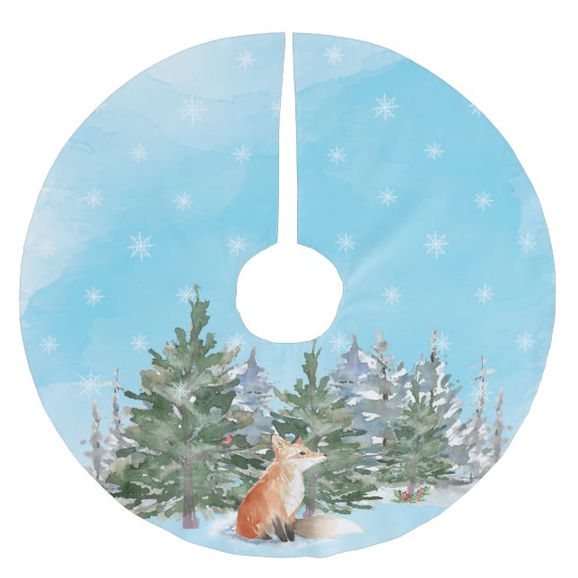 Jupon De Sapin En Polyester Brossé Noël de la renard boisée (Devant)
