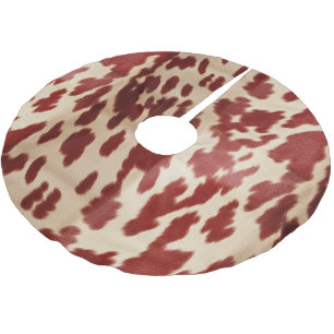Jupon De Sapin En Polyester Brossé Noël de la vache rouge crème