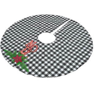 Jupon De Sapin En Polyester Brossé Noel de tambours sur Buffalo Plaid Farmhouse