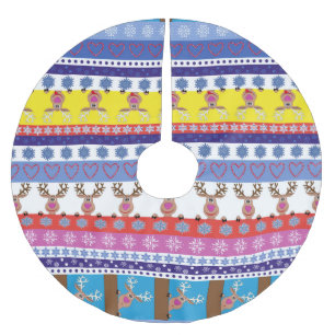 Jupon De Sapin En Polyester Brossé noël des rennes