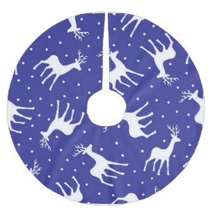 Jupon De Sapin En Polyester Brossé Noël des rennes blancs