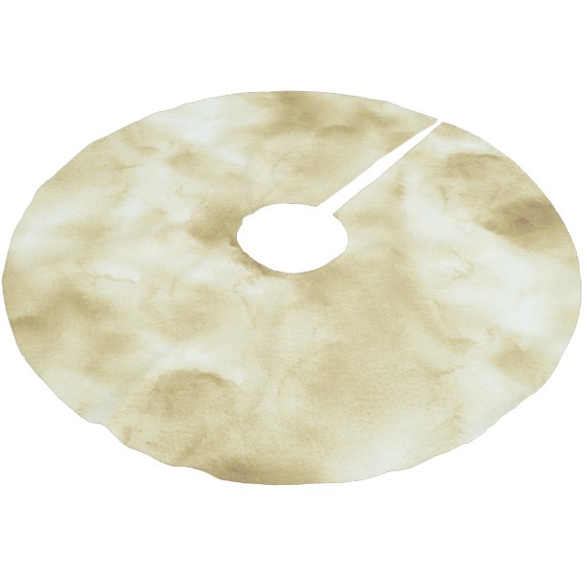 Jupon De Sapin En Polyester Brossé Noël d'or Ombre d'aquarelle (Angle)